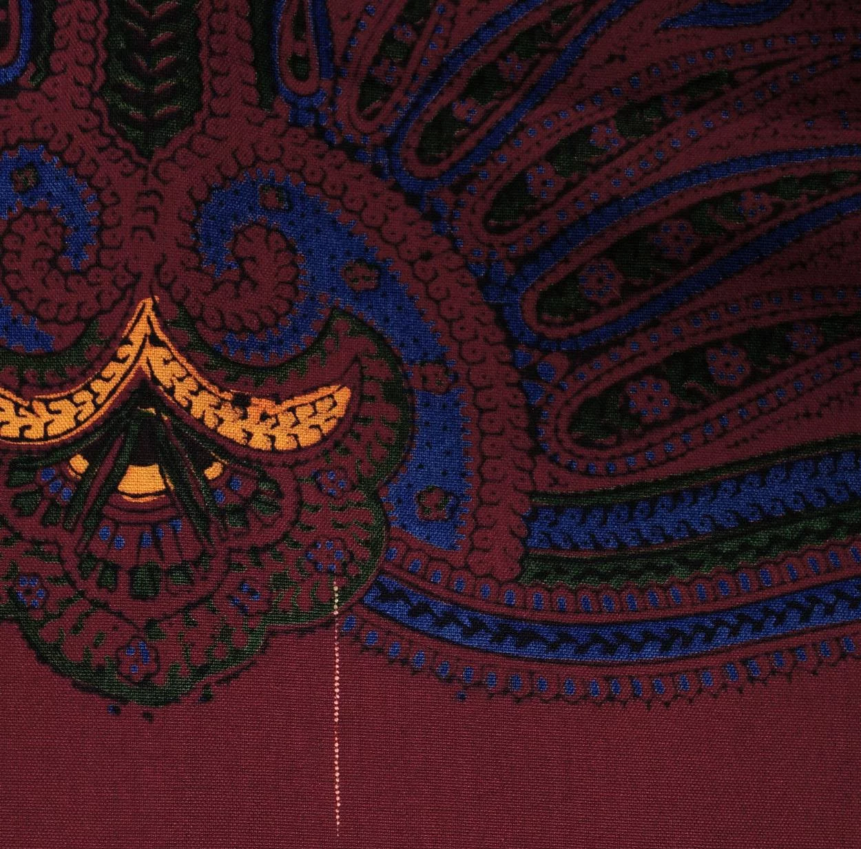 Vintage 1940s Mens Silk Maroon Opera Scarf - 35” Square - Made in England - Poppy's Vintage Clothing