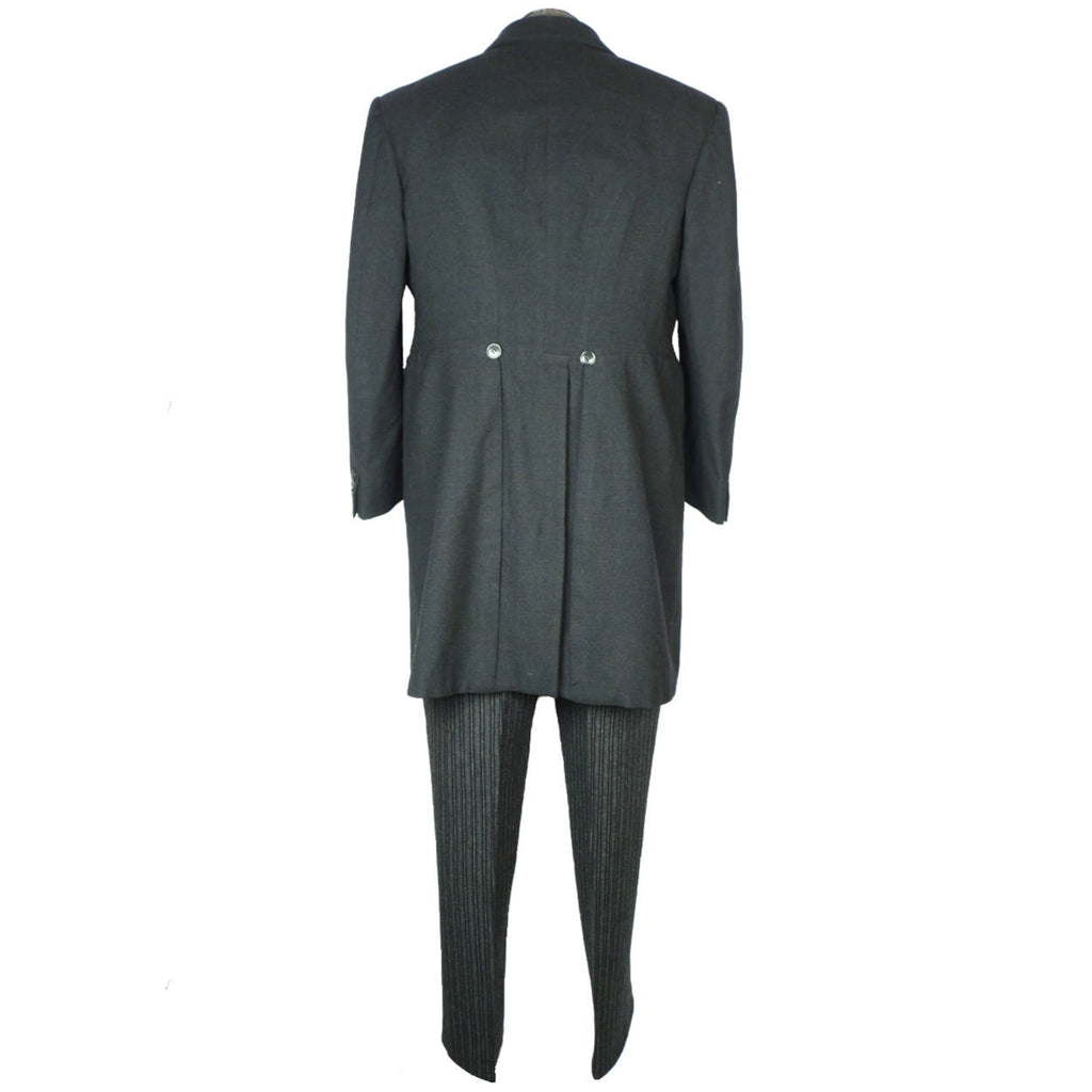 Vintage Mens Morning Coat Formal Suit w Striped Pants Sz M L - Poppy's Vintage Clothing