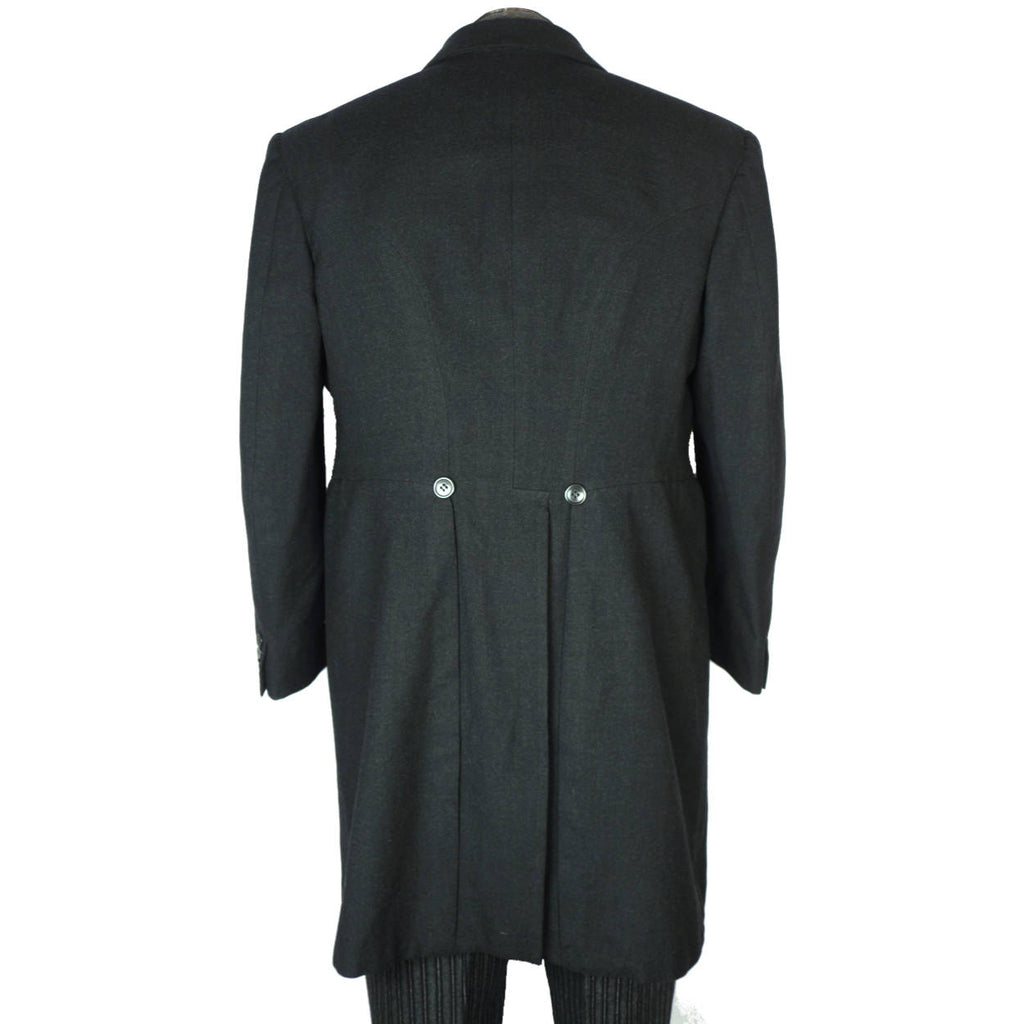 Vintage Mens Morning Coat Formal Suit w Striped Pants Sz M L - Poppy's Vintage Clothing