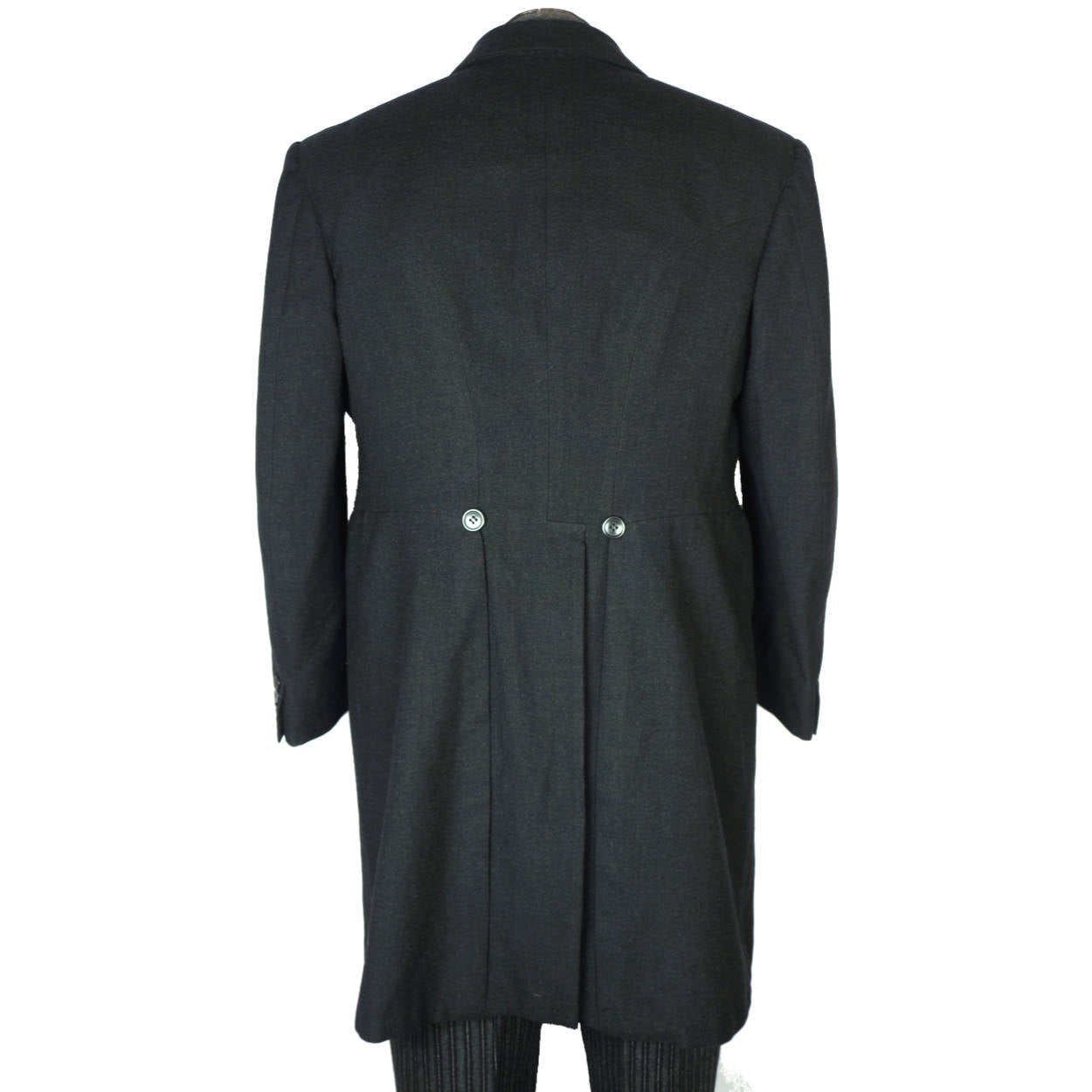 Vintage Mens Morning Coat Formal Suit w Striped Pants Sz M L - Poppy's Vintage Clothing
