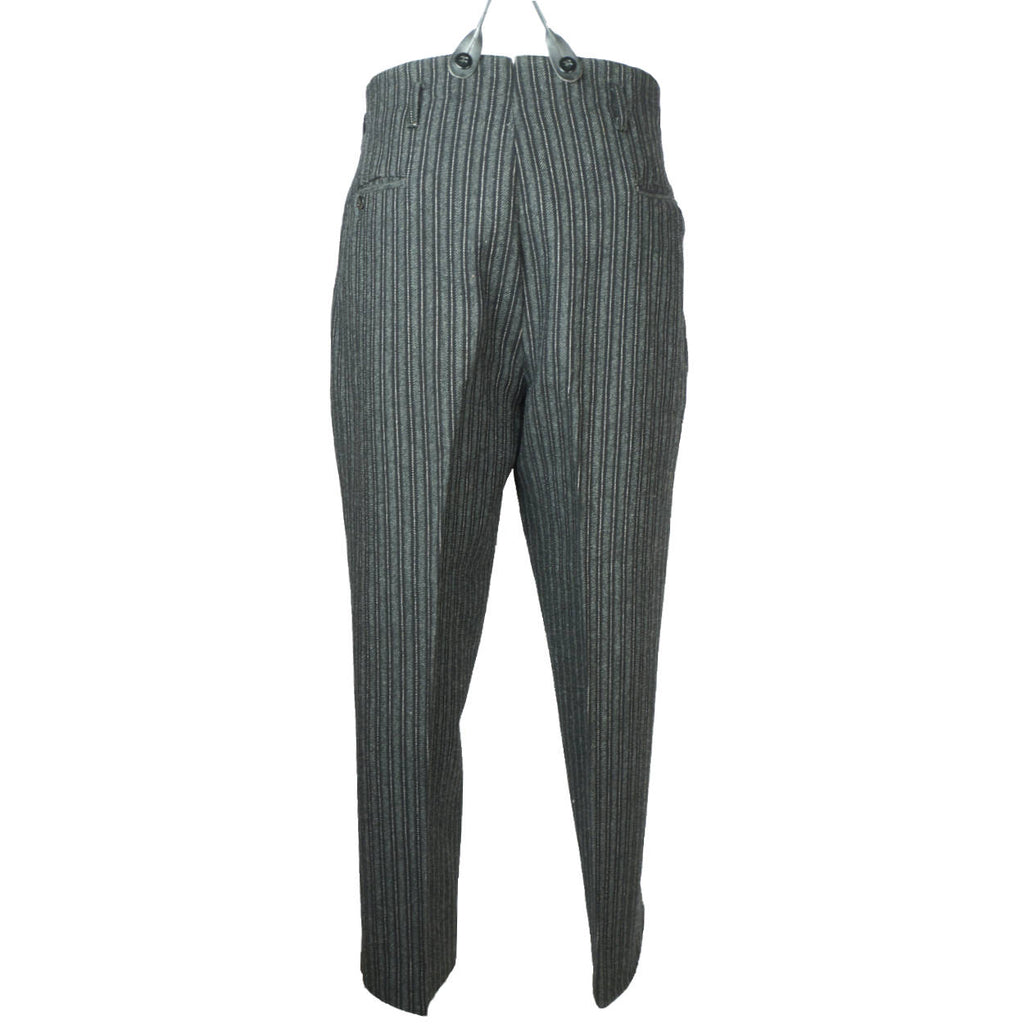 Vintage Mens Morning Coat Formal Suit w Striped Pants Sz M L - Poppy's Vintage Clothing