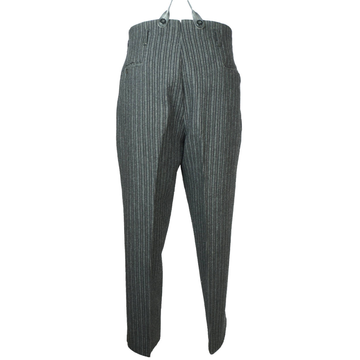 Vintage Mens Morning Coat Formal Suit w Striped Pants Sz M L - Poppy's Vintage Clothing