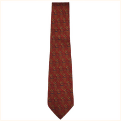 Vintage Salvatore Ferragamo Tie Silk Twill - Building Pattern Necktie - Poppy's Vintage Clothing