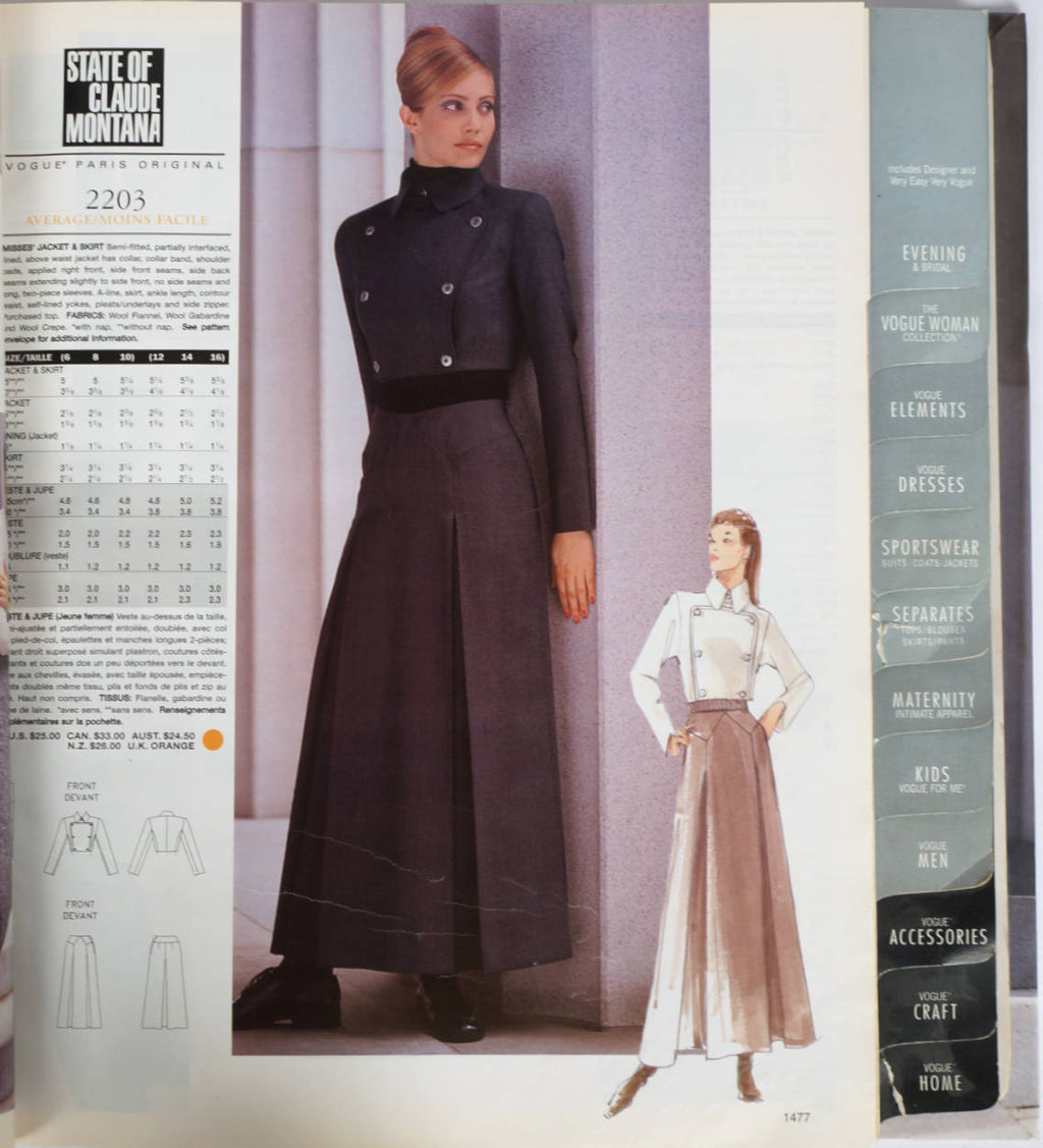 Vogue Pattern Book Store Counter Catalog December 1998 Designers Montana Miyake - Poppy's Vintage Clothing