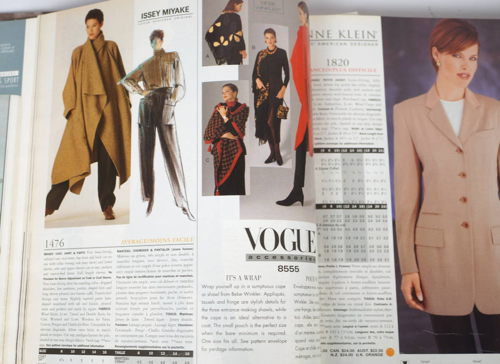 Vogue Pattern Book Store Counter Catalog December 1998 Designers Montana Miyake - Poppy's Vintage Clothing