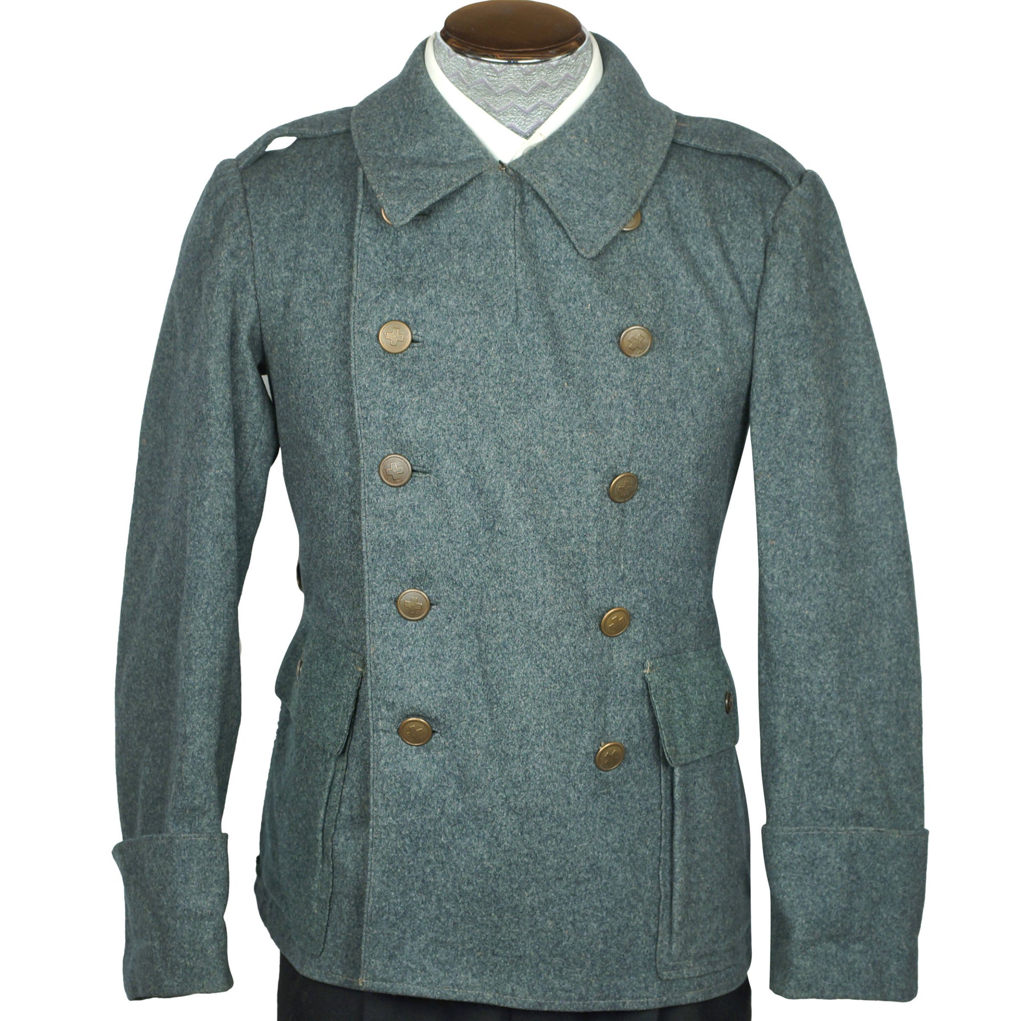 WW1 Swiss Army Medic Pea Coat Military Jacket