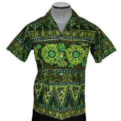1970s Vintage Hawaiian Shirt Lauhala Honolulu Waltah Clarke