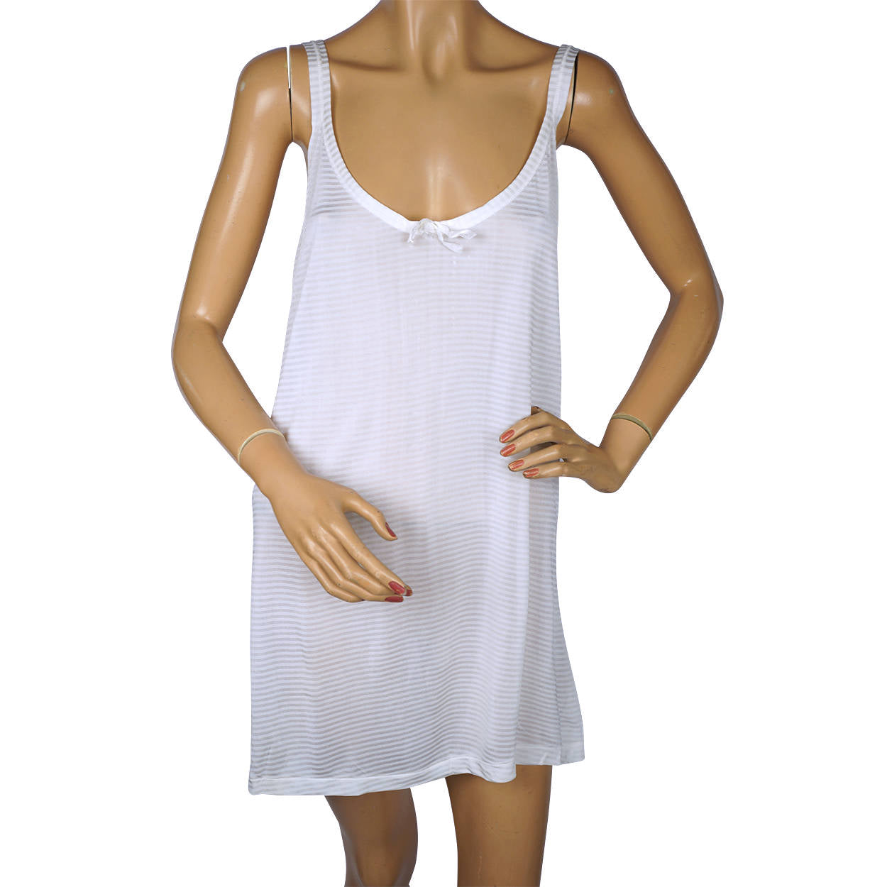 Vintage 1930s Striped Rayon Under Shirt Slip Ladies Underwear Watsons Canada - Poppy's Vintage Clothing