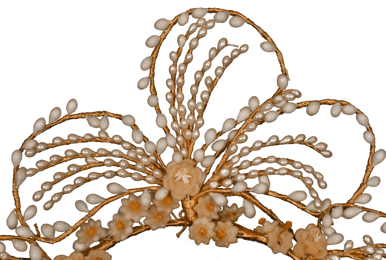 Vintage 1930s Wedding Wax Tiara Bridal Headpiece w Photo & Provenance - Poppy's Vintage Clothing