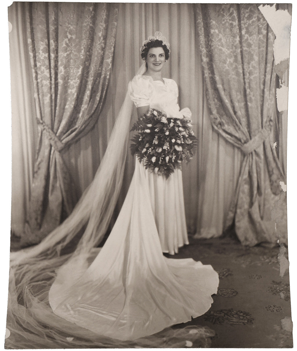 Vintage 1930s Wedding Wax Tiara Bridal Headpiece w Photo & Provenance - Poppy's Vintage Clothing