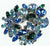 Weiss 50s Vintage Rhinestone Brooch Ice Blue & Green Stones on Silver Rhodium Setting - Poppy's Vintage Clothing