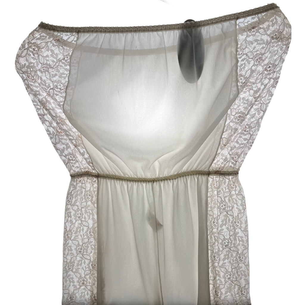 NWT 1970s Vintage Lounging Jumpsuit Lingerie w Lace 1 Size