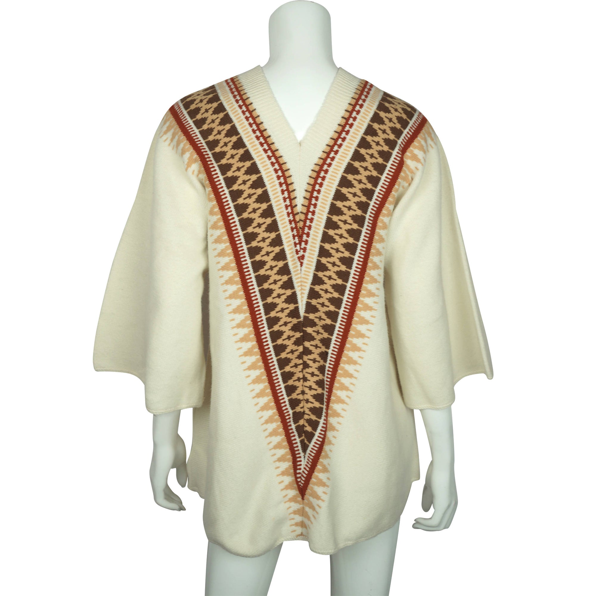 Vintage 70s Sweater Geometric Knit Ladies L