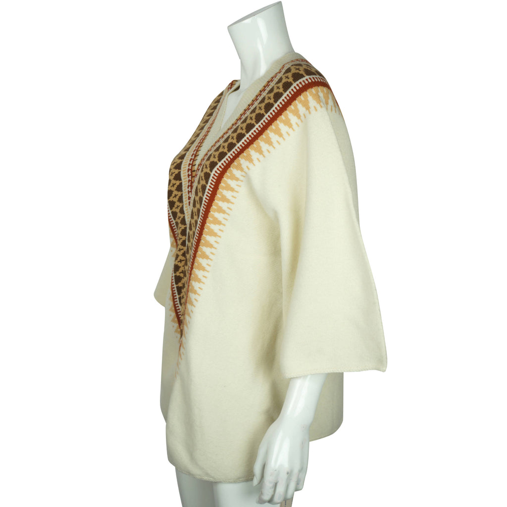 Vintage 70s Sweater Geometric Knit Ladies L