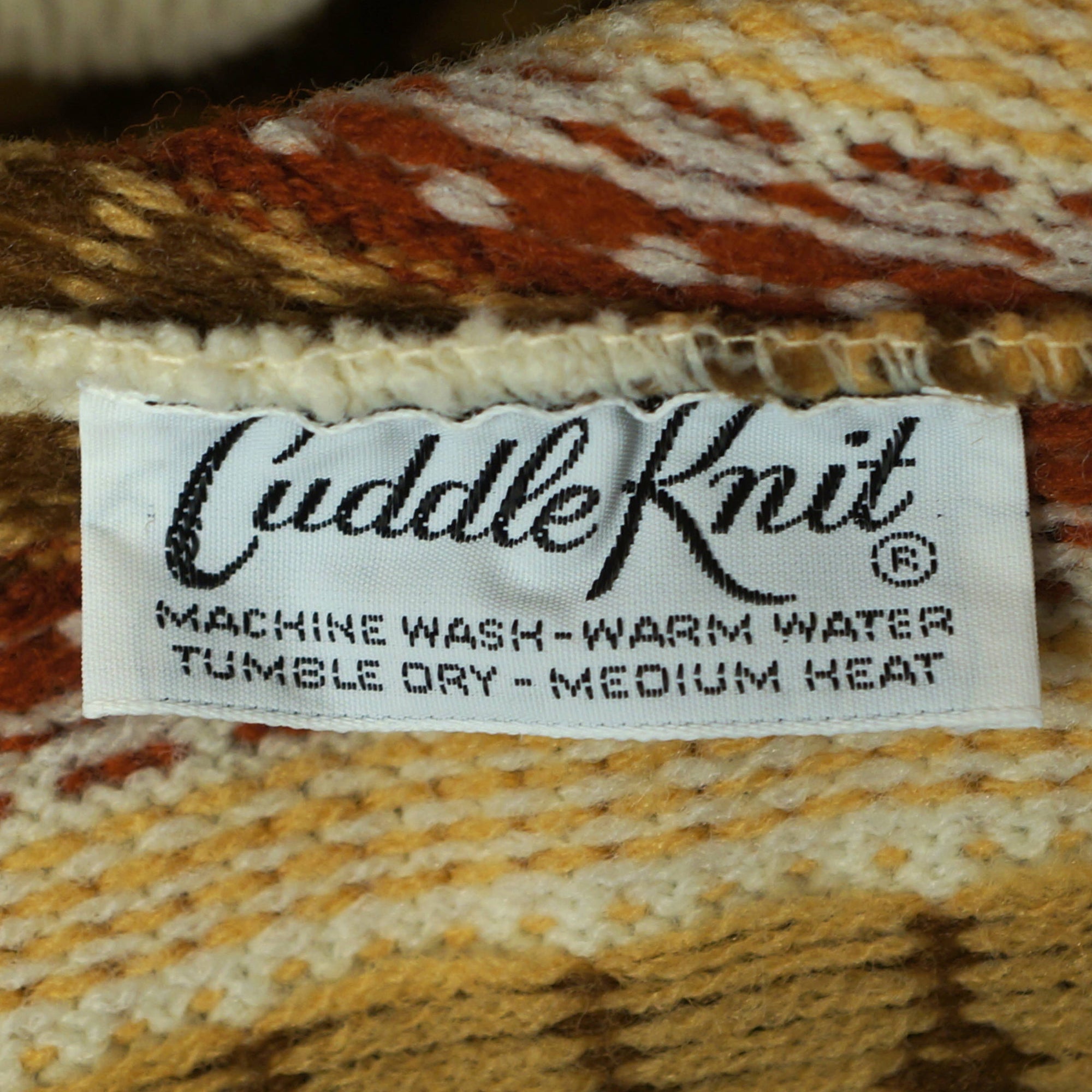 Vintage 70s Sweater Geometric Knit Ladies L