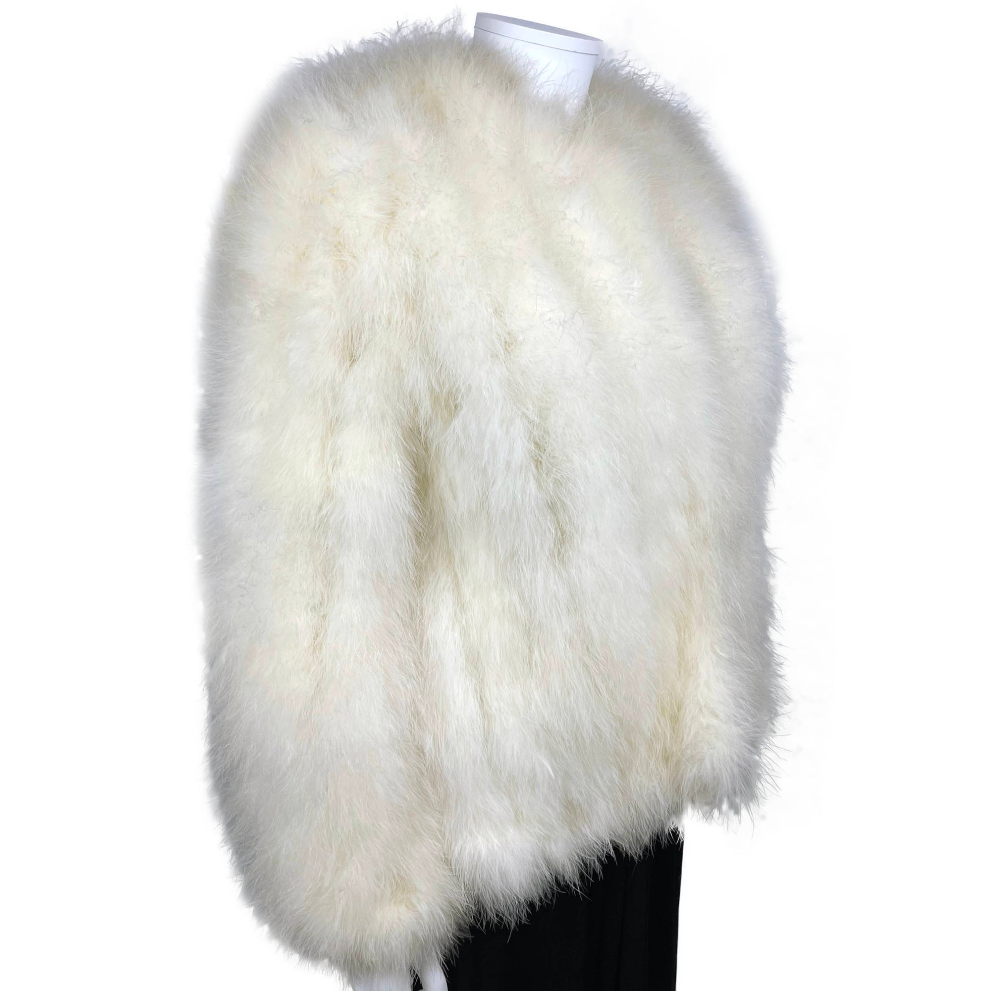 Vintage 1970s White Marabou Evening Jacket Ladies Size M