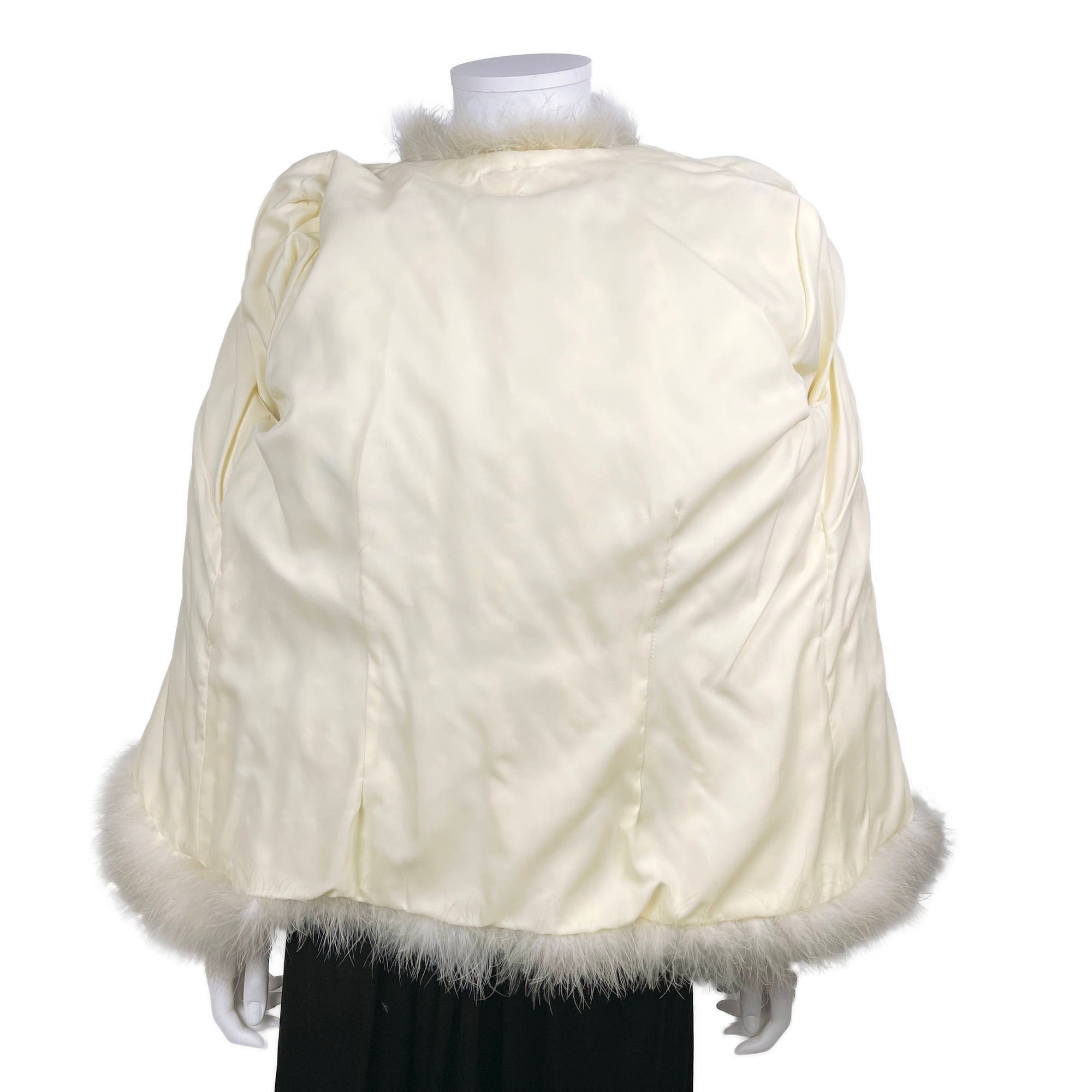 Vintage 1970s White Marabou Evening Jacket Ladies Size M