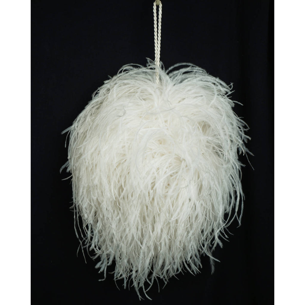 Vintage White Ostrich Feather Muff w Zippered Compartment Purse Bridal Accessory - Poppy's Vintage Clothing
