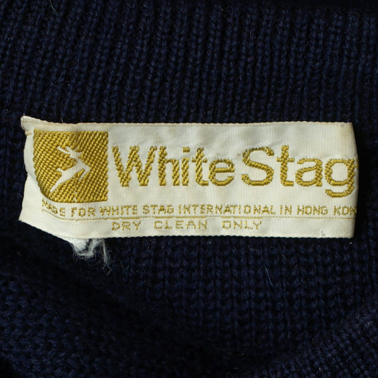 Vintage 60s White Stag Ski Sweater Navy w Red Unisex Size M - Poppy's Vintage Clothing