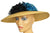 Vintage 1940s Wide Brim Straw Hat with Silk Decoration Flore Deschamps Montreal - Poppy's Vintage Clothing