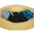 Vintage 1940s Wide Brim Straw Hat with Silk Decoration Flore Deschamps Montreal - Poppy's Vintage Clothing