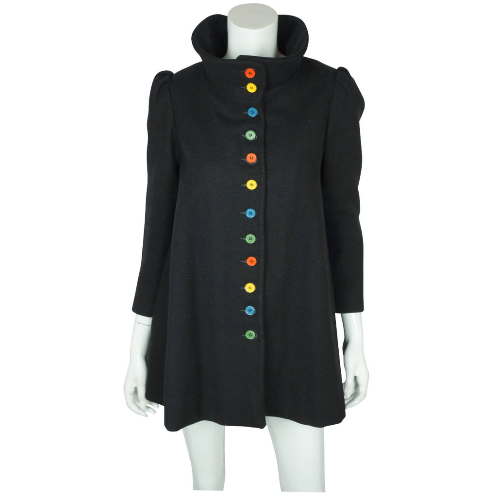 Vintage 1960s Swing Coat Mod Mini Dolly Style Ladies Size S - Poppy's Vintage Clothing