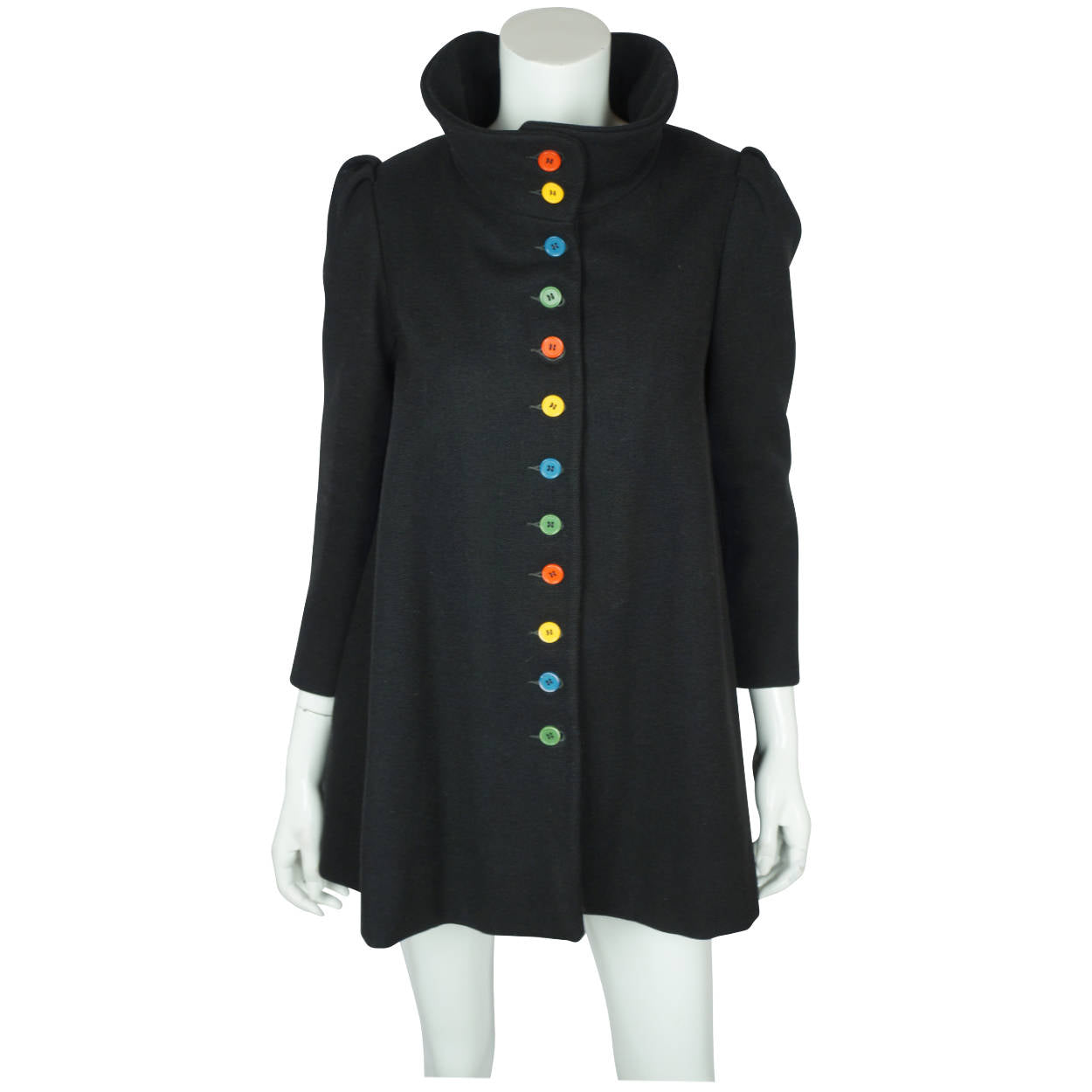 Vintage 1960s Swing Coat Mod Mini Dolly Style Ladies Size S - Poppy's Vintage Clothing