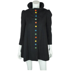 Vintage 1960s Swing Coat Mod Mini Dolly Style Ladies Size S - Poppy's Vintage Clothing