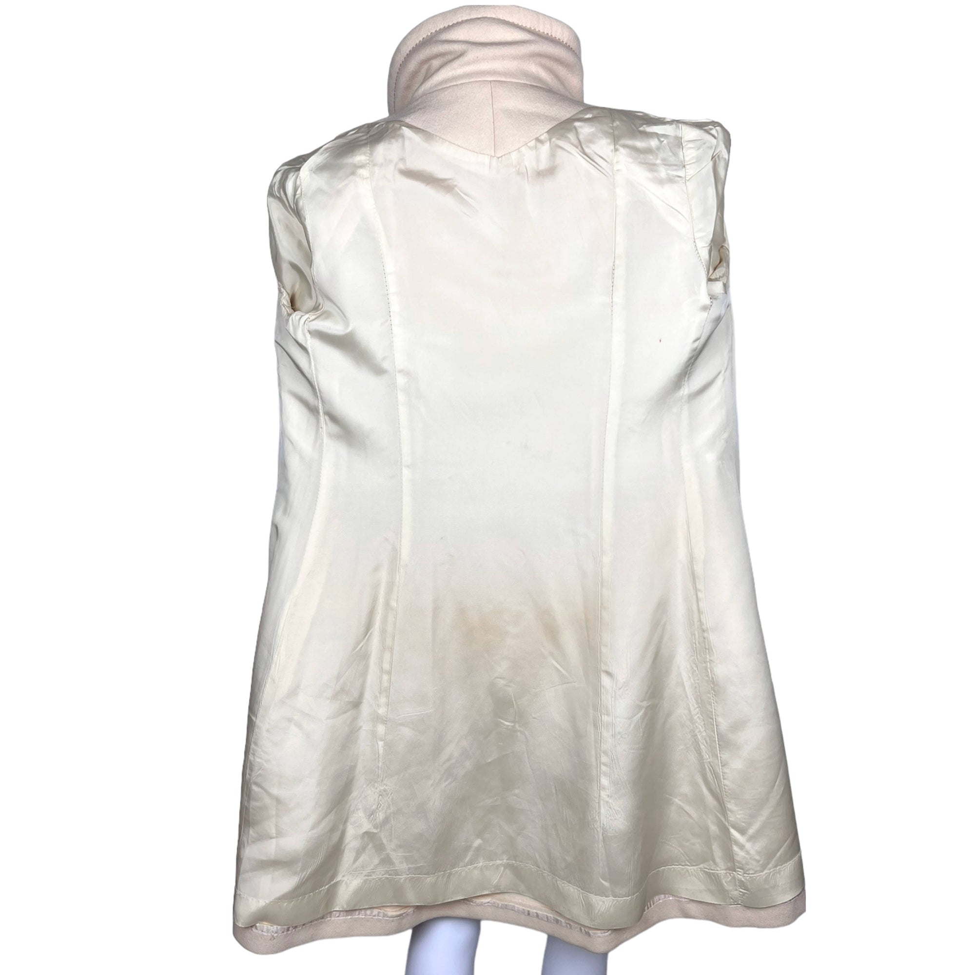 Vintage 1960s Spring Coat Cream White Wool Jackie K Era S M