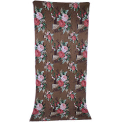 Vintage 1940s Barkcloth Fabric Floral Tower Vat Print Wingate Design 42 x 94 - Poppy's Vintage Clothing
