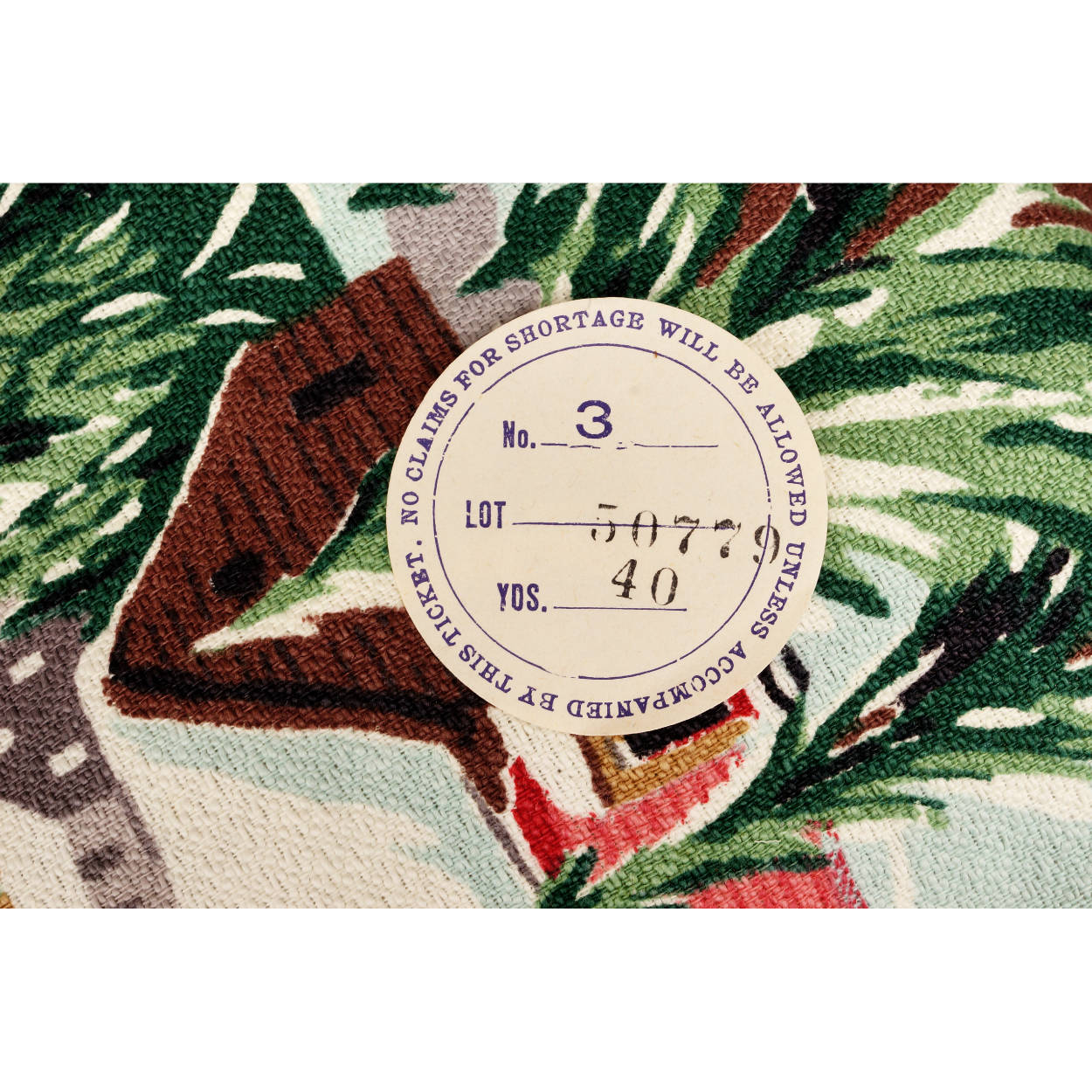 Unused Vintage 1940s Winter Christmas Country Drapery Barkcloth Fabric 35 x 111 - Poppy's Vintage Clothing