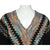 Vintage 70s Sweater Op Art Rainbow Acrylic Knit