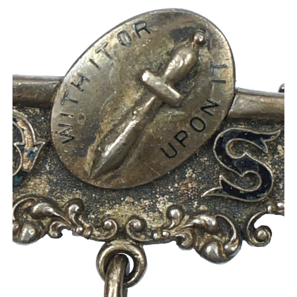 Antique Order Sparta Masonic Lodge Medal Past Regent Caldwell Silver - Poppy's Vintage Clothing