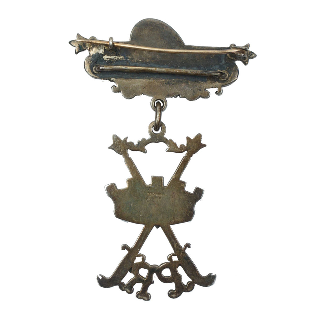 Antique Order Sparta Masonic Lodge Medal Past Regent Caldwell Silver - Poppy's Vintage Clothing
