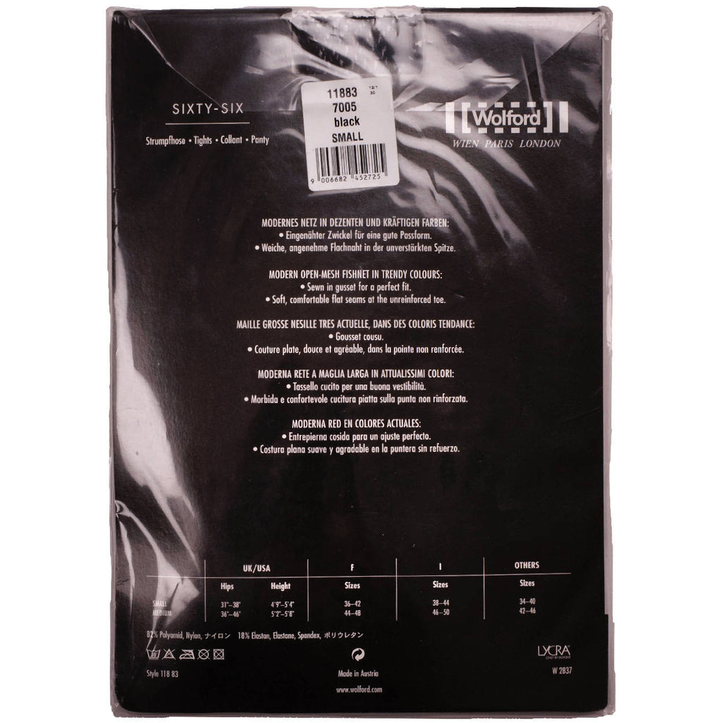 Wolford Fishnet Tights Sixty Six Black Pantyhose NIP Small - Poppy's Vintage Clothing