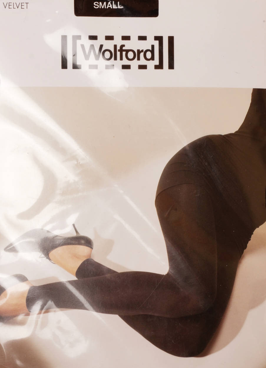 Wolford Black Velvet Nylon Leggings 66 Den 7005 17017 NIP Small - Poppy's Vintage Clothing