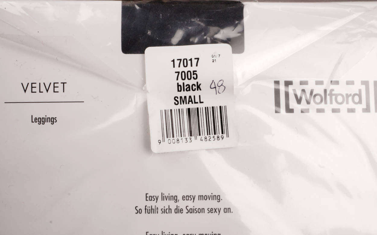 Wolford Black Velvet Nylon Leggings 66 Den 7005 17017 NIP Small - Poppy's Vintage Clothing