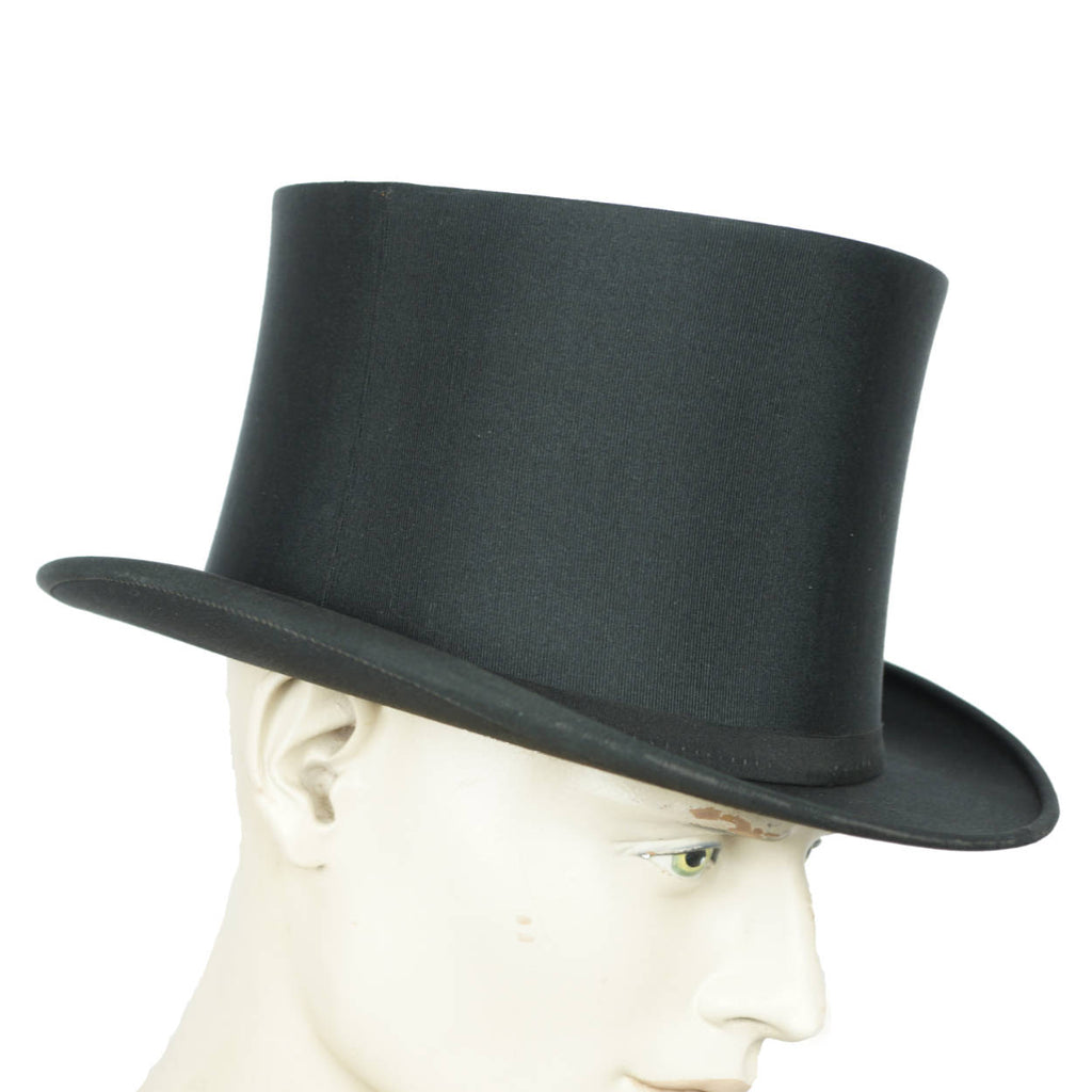 Vintage Silk Top Hat Collapsible Woodrow Made in England for Holt Renfrew Sz XXL - Poppy's Vintage Clothing