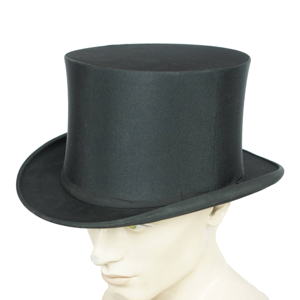 Vintage Silk Top Hat Collapsible Woodrow Made in England for Holt Renfrew Sz XXL - Poppy's Vintage Clothing
