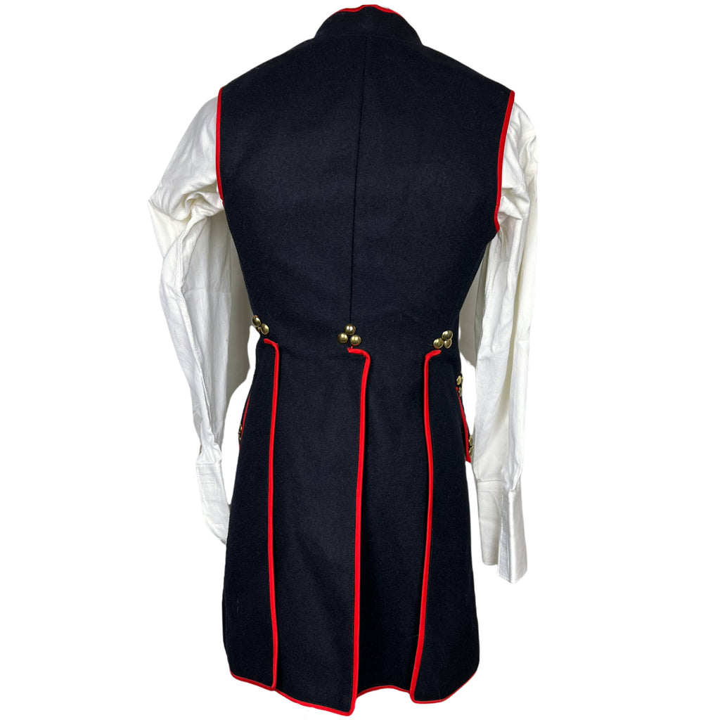 Vintage Uniform Long Wool Vest w Brass buttons Unisex Sz S M