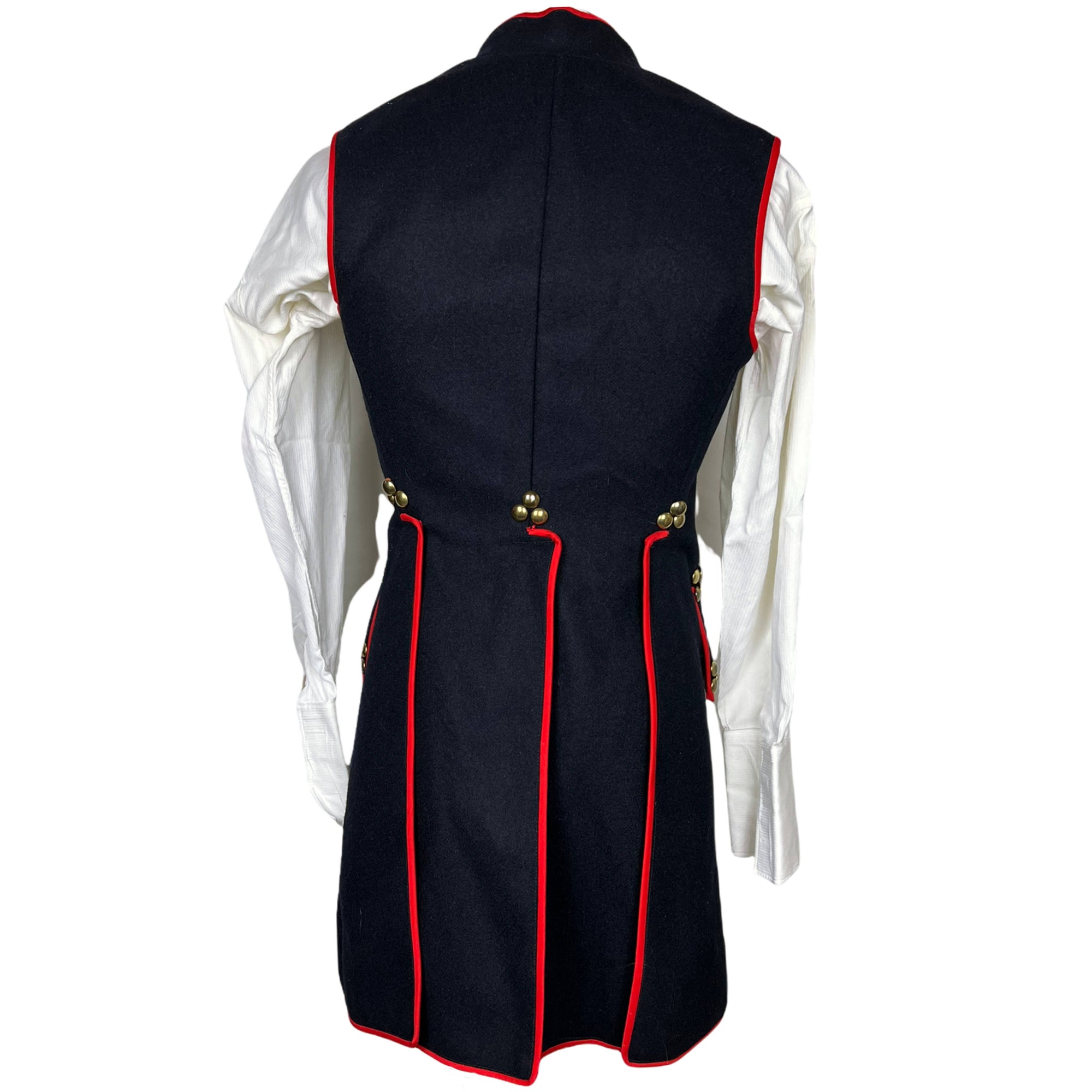 Vintage Uniform Long Wool Vest w Brass buttons Unisex Sz S M