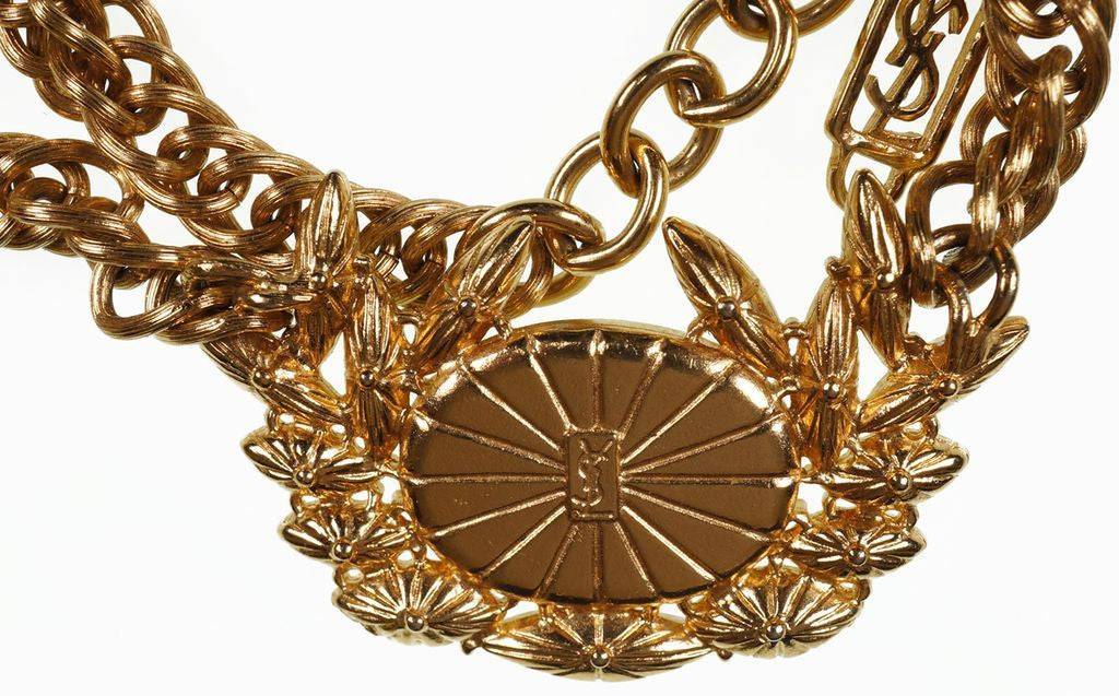 Vintage 1980s YSL Faux Pearl & Rhinestone Necklace - Poppy's Vintage Clothing