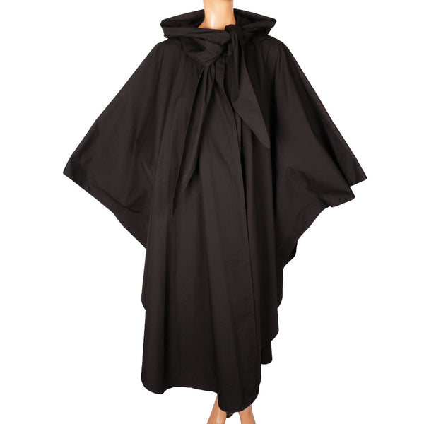Yeohlee Black Cape Cloak with Hood - Poppy's Vintage Clothing