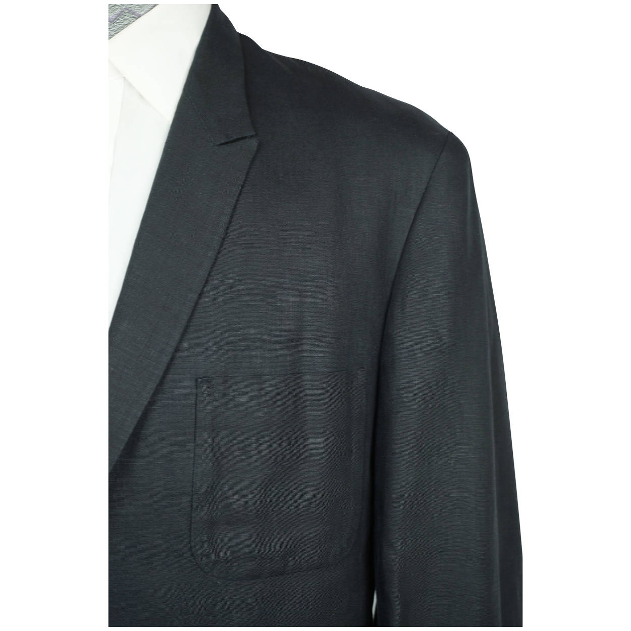 Vintage 1980s Yohji Yamamoto Mens Jacket Black Linen Size M Tall Made in France - Poppy's Vintage Clothing