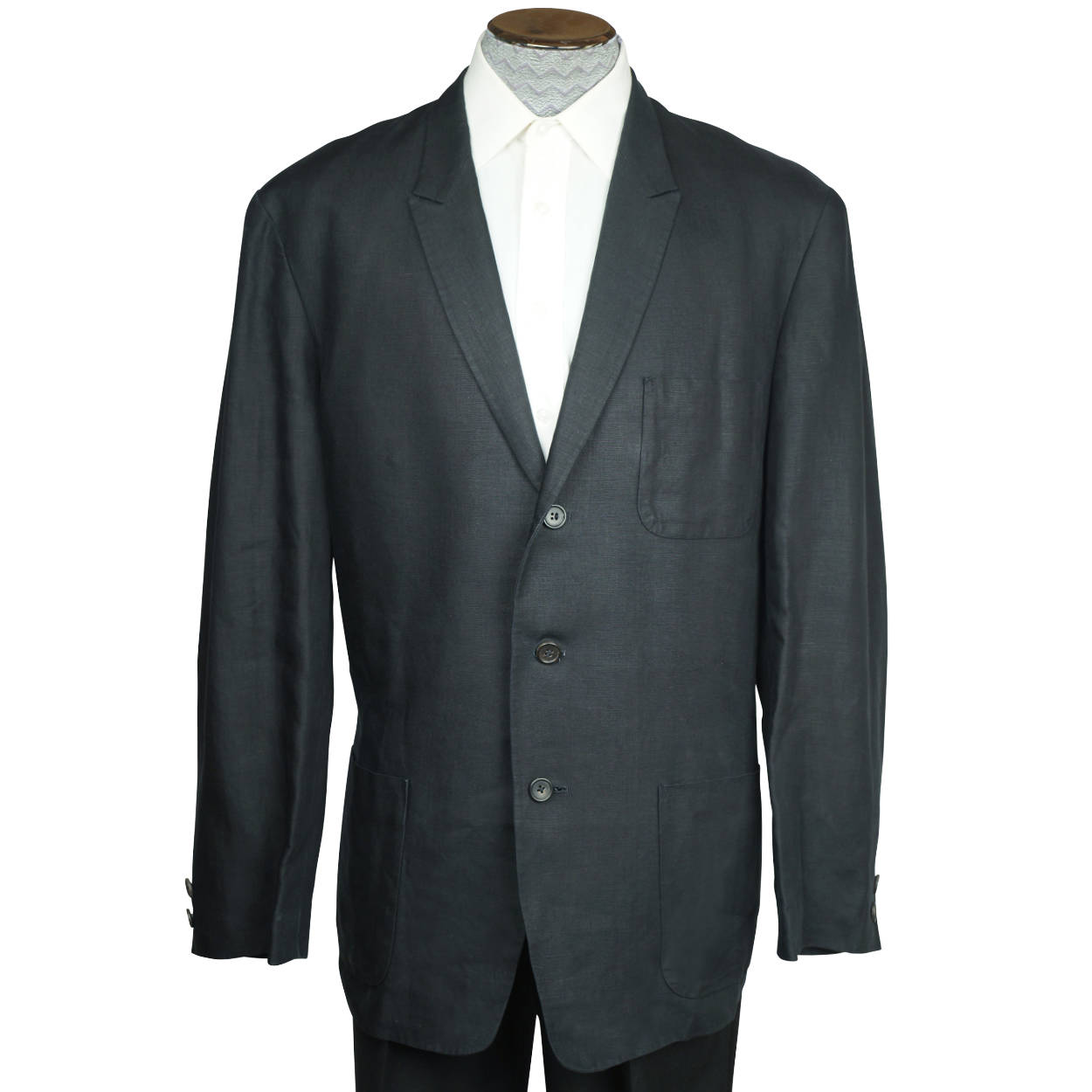 Vintage 1980s Yohji Yamamoto Mens Jacket Black Linen Size M Tall