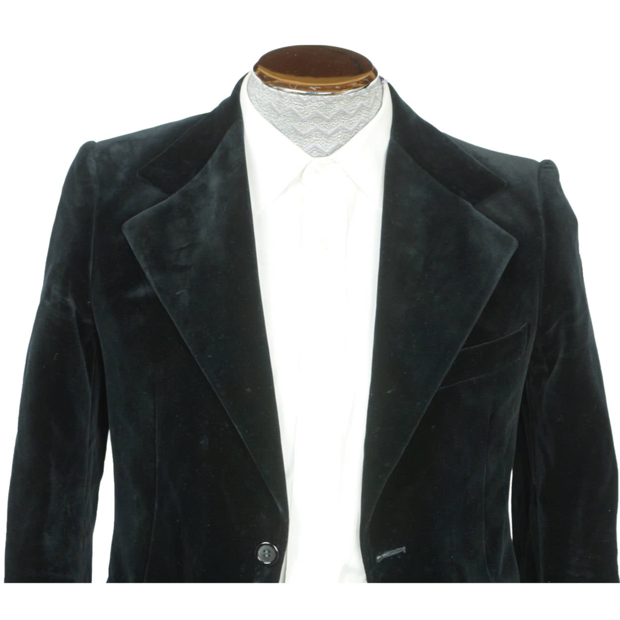 Vintage 1970s Yves Saint Laurent Black Velvet Mens Jacket Made in France Small - Poppy's Vintage Clothing