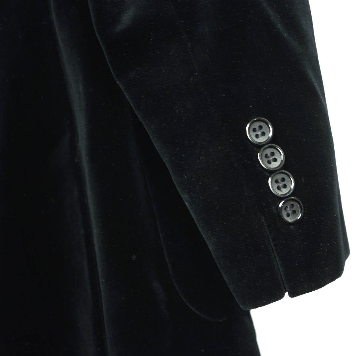 Vintage 1970s Yves Saint Laurent Black Velvet Mens Jacket Made in France Small - Poppy's Vintage Clothing