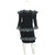 Vintage 1980s Yves Saint Laurent Dress in Black Velvet with Ruffles Size M - Poppy's Vintage Clothing