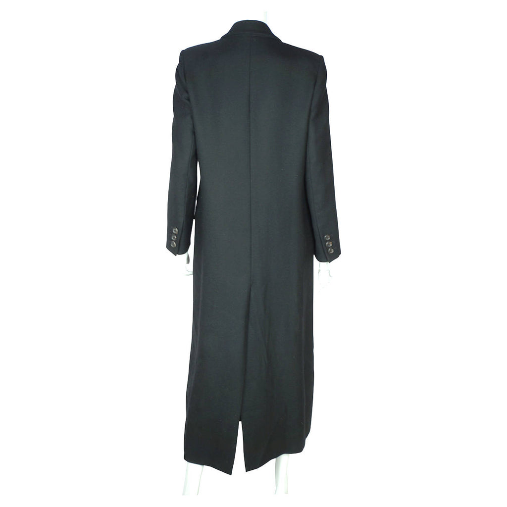 Vintage Yves Saint Laurent Black Wool Coat Made in France Ladies Size 40 - Poppy's Vintage Clothing