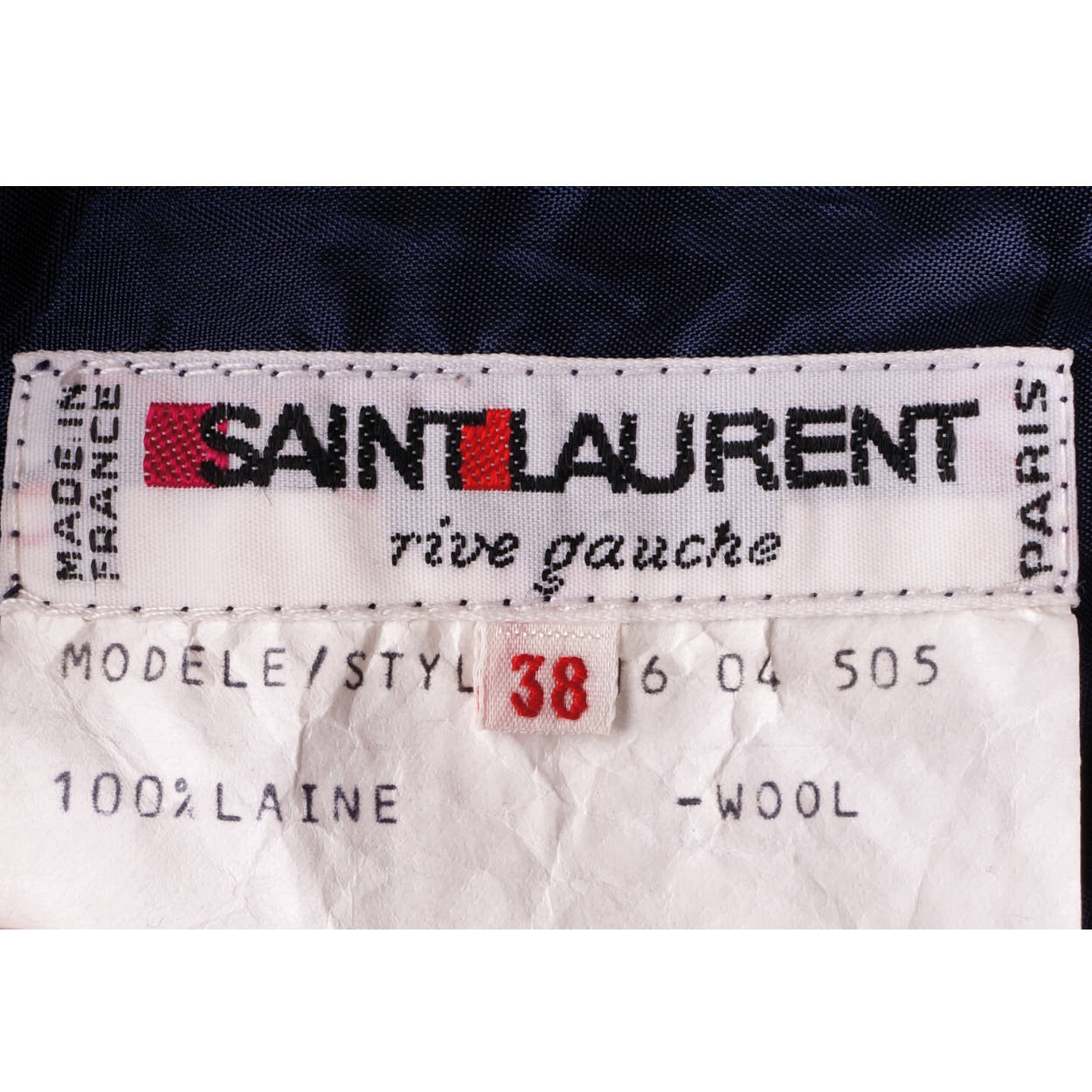 Vintage Yves Saint Laurent Rive Gauche Paris Wool Skirt Blue w Orange Check XS - Poppy's Vintage Clothing